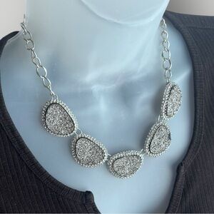 Elegant Silver Necklace with Textured Accents